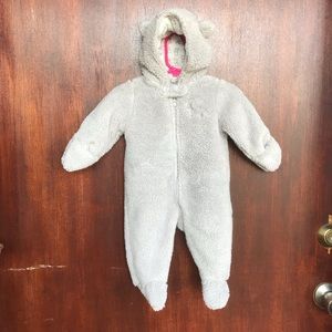 LAST CHANCE | Fuzzy Hooded Grey Snowsuit